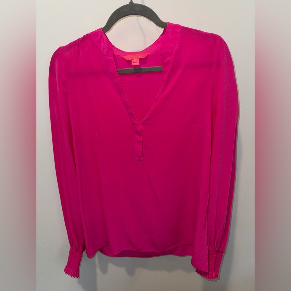 Lilly Pulitzer Pink Long Sleeve Blouse